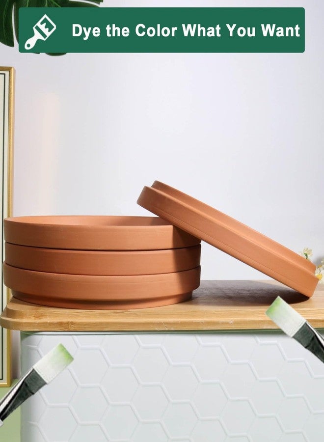 vensovo 8 Inch Terracotta Pot Saucer, 4 Pcs Large Round Plant Saucer for 7 Inch Flower Pot, Drainage Hole, Indoor or Outdoor Use, 7.9 x 7.9 inches, Brown - Image 5