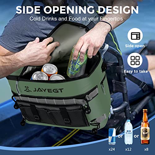 JAYEGT Kayak Cooler Behind Seat - Waterproof Cooler Bag Compatible with Lawn-Chair Seat Kayak, Portable Ice Chest for Fishing, Beach, Travel, Picnic, Leak-Proof - Image 2