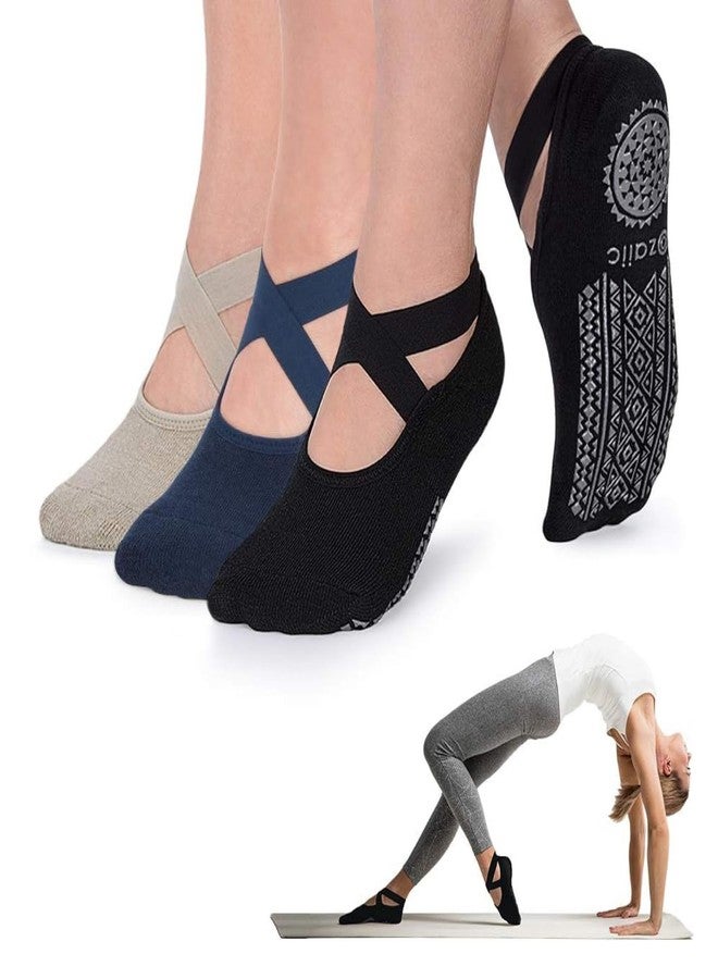 Ozaiic Pilates Socks for Women Non Slip Grip, Yoga Socks with Grippers for Barre, Hospital, Ballet, Dance, Barefoot Workout - Image 1