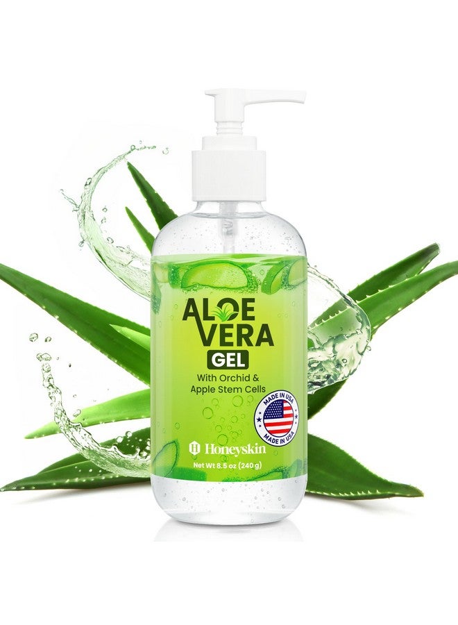 Honeyskin Soothing Aloe Vera Gel Made in the USA with Natural Ingredients - Give Yourself Relief From Sunburn and Dry Skin During the Hot Summer Days (8 Fl Oz) - Image 1