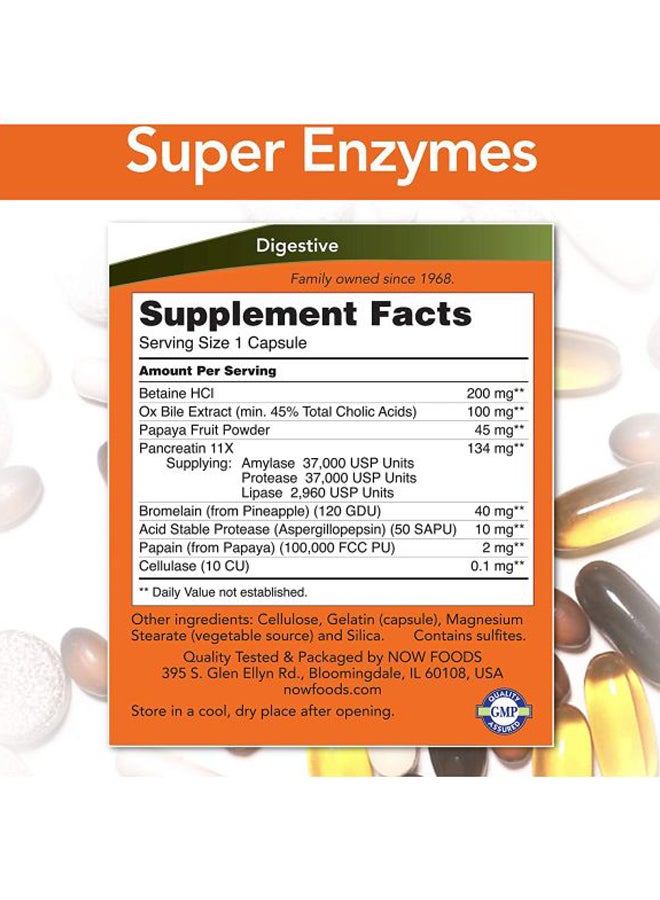 Now Foods Super Enzymes - 180 Capsules - Image 2