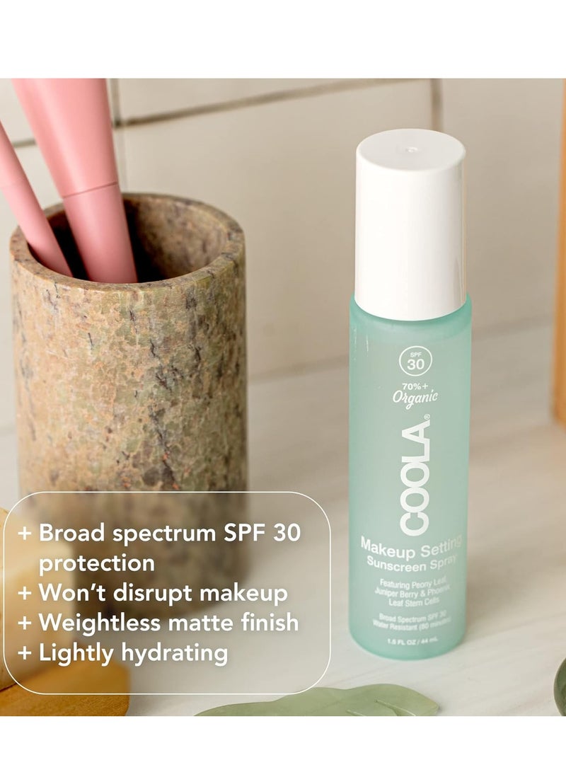 COOLA Organic Makeup Setting Spray with SPF 30, Hydrating Makeup Protection & Sunscreen made with Cucumber & Aloe Vera, Dermatologist Tested, Alcohol Free, 1.5 Fl Oz - Image 2