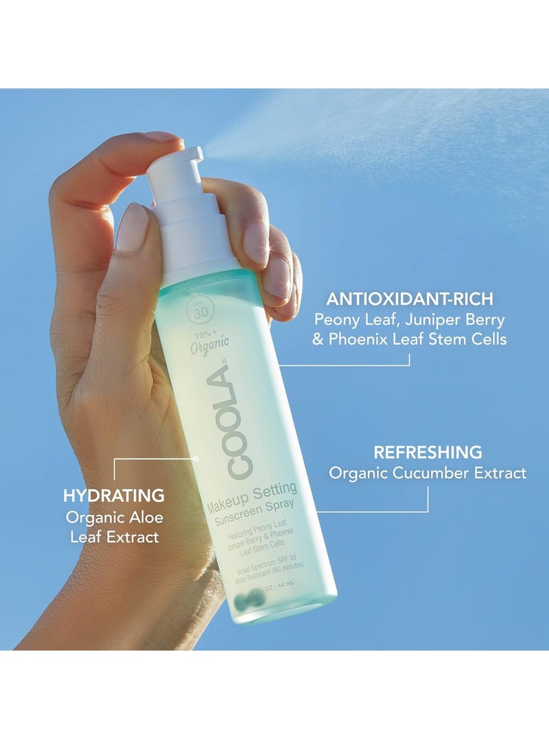COOLA Organic Makeup Setting Spray with SPF 30, Hydrating Makeup Protection & Sunscreen made with Cucumber & Aloe Vera, Dermatologist Tested, Alcohol Free, 1.5 Fl Oz - Image 3