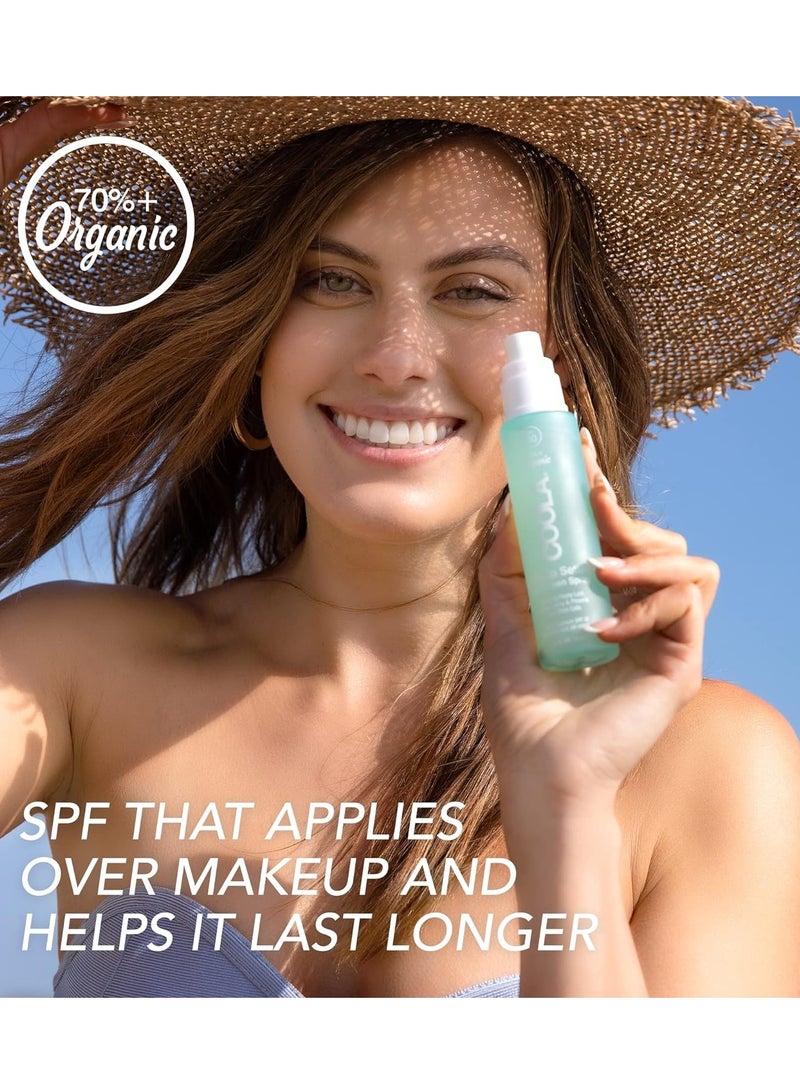 COOLA Organic Makeup Setting Spray with SPF 30, Hydrating Makeup Protection & Sunscreen made with Cucumber & Aloe Vera, Dermatologist Tested, Alcohol Free, 1.5 Fl Oz - Image 4