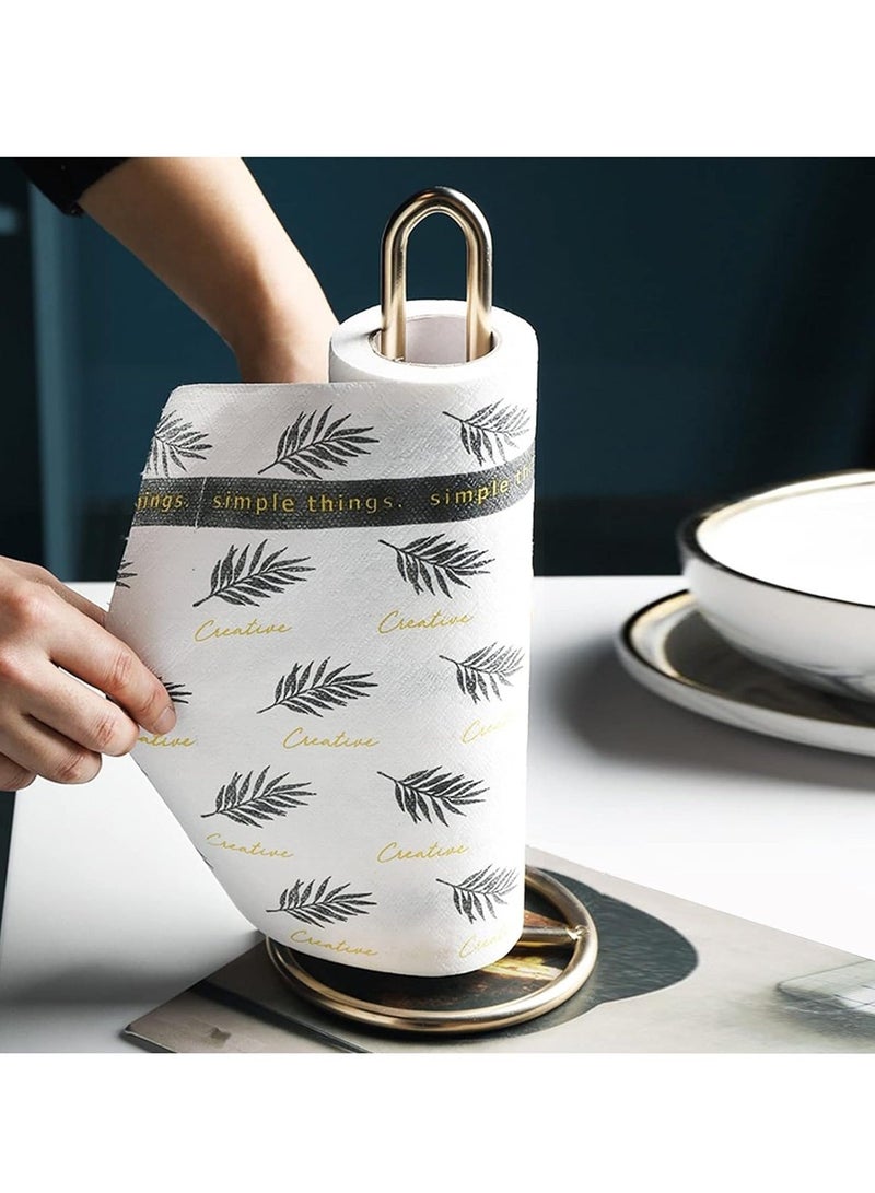 Gold Paper Towel Holder,  Countertop Paper Towel Stand, Contemporary Paper Towel Storage, Elegant Steel Paper Towel Holder, Kitchen Roll Dispenser,  for Standard And Large Sized Rolls  - Image 2