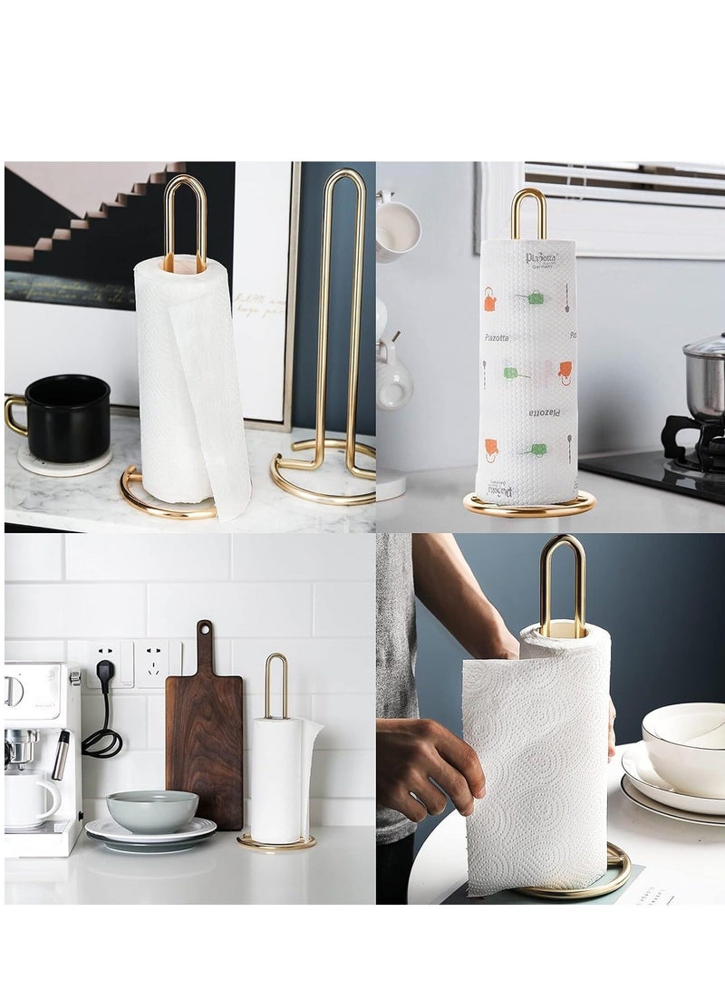 Gold Paper Towel Holder,  Countertop Paper Towel Stand, Contemporary Paper Towel Storage, Elegant Steel Paper Towel Holder, Kitchen Roll Dispenser,  for Standard And Large Sized Rolls  - Image 3