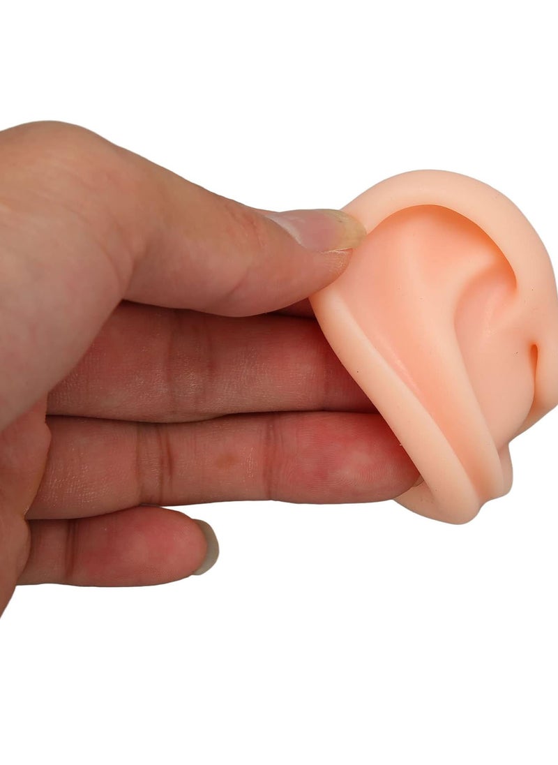 Piercing Ear Model, Simulated Soft Display Nose Model Elastic 3D for Novice for Hospital (Light Skin Color)