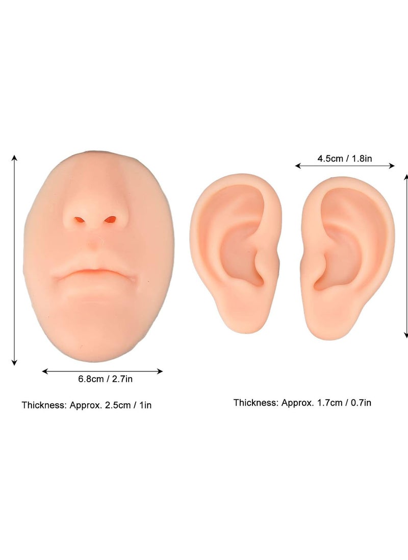 Piercing Ear Model, Simulated Soft Display Nose Model Elastic 3D for Novice for Hospital (Light Skin Color)