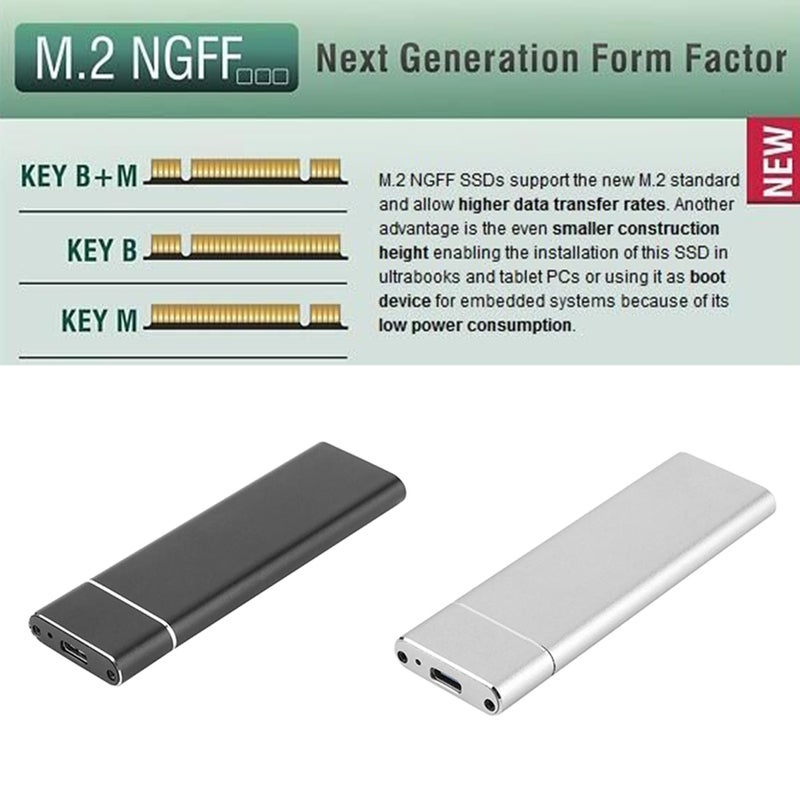 علبة محول ومغلف M.2 NGFF SSD 6Gbps إلى USB 3.1 Type-C - صندوق هارد ديسك M2 SSD Type-C - Image 3