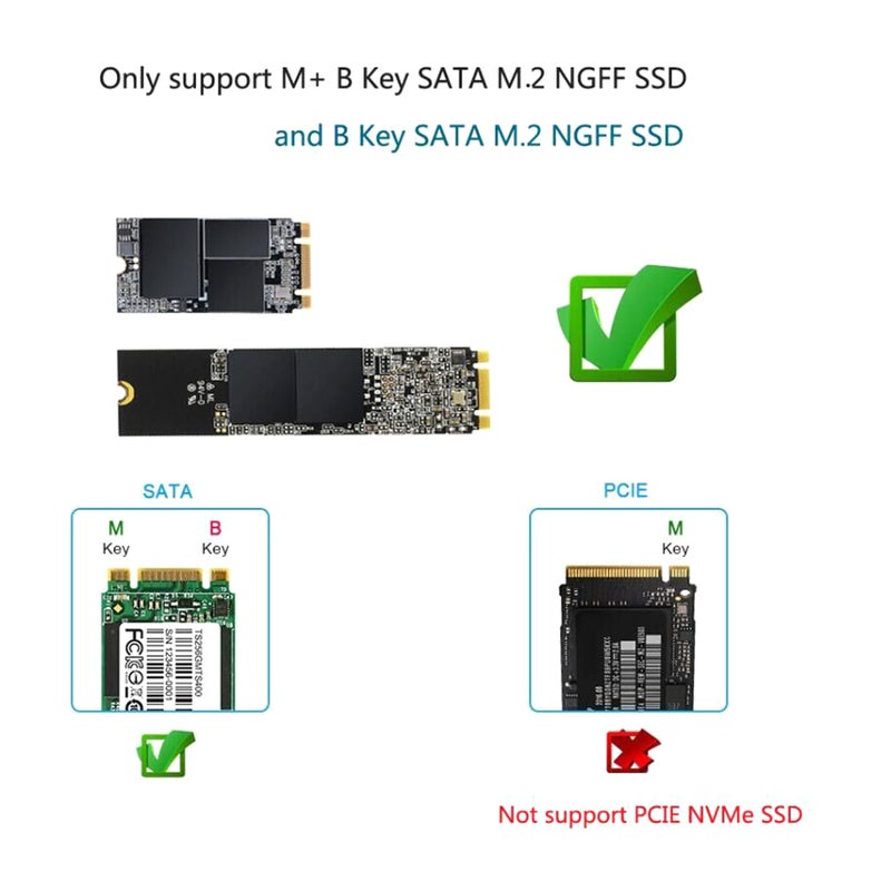 علبة محول ومغلف M.2 NGFF SSD 6Gbps إلى USB 3.1 Type-C - صندوق هارد ديسك M2 SSD Type-C - Image 2