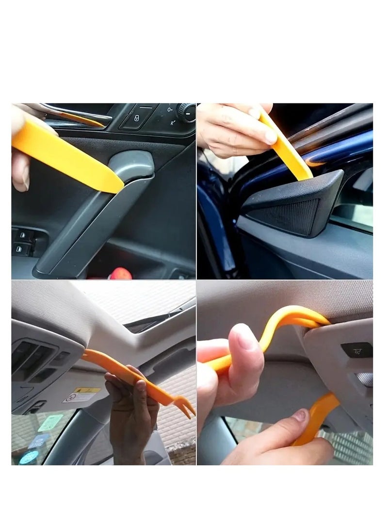 رويال راديو السيارة التلقائي الصوت باب كليب لوحة تريم داش إزالة أداة حدق عدة - أسهل لاستخدام مزيل السحابة لباب تريم صب لوحة داش - 12 قطعة عدة أدوات تفكيك السيارة (برتقالي) (HF-007) - Image 5