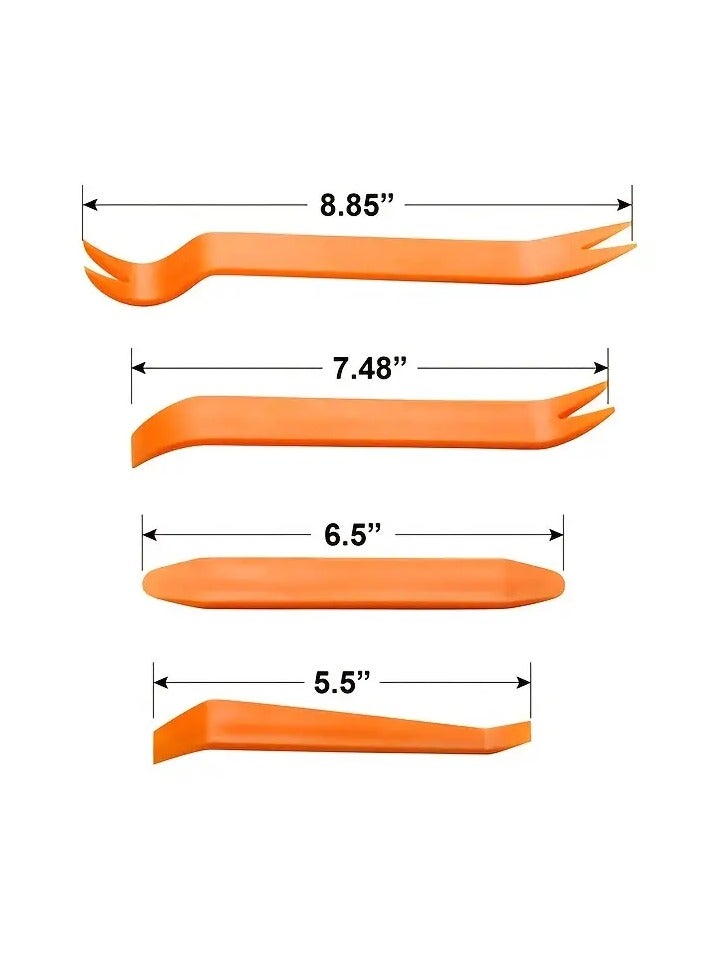 رويال راديو السيارة التلقائي الصوت باب كليب لوحة تريم داش إزالة أداة حدق عدة - أسهل لاستخدام مزيل السحابة لباب تريم صب لوحة داش - 12 قطعة عدة أدوات تفكيك السيارة (برتقالي) (HF-007) - Image 4