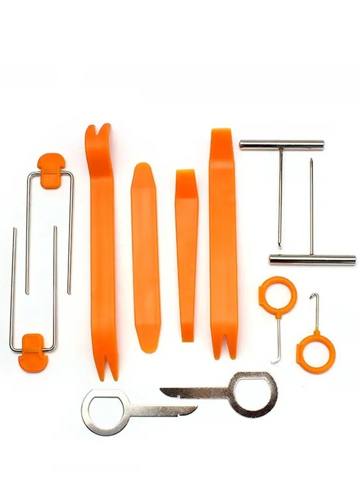 رويال راديو السيارة التلقائي الصوت باب كليب لوحة تريم داش إزالة أداة حدق عدة - أسهل لاستخدام مزيل السحابة لباب تريم صب لوحة داش - 12 قطعة عدة أدوات تفكيك السيارة (برتقالي) (HF-007) - Image 3