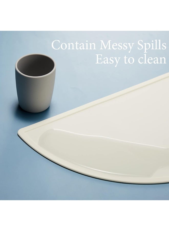 Potchen 4 Packs Silicone Placemats for Baby Non Slip Placemats for Kids Toddlers Food Table Mats Portable Toddlers Place mats for Dining Table, 4 Colors(Gray, Apricot, Blue, Pink) - Image 3