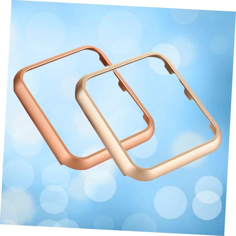 2pcs Metal Watch Case Bumper Frame Golden Rosy Pink Protective Cover For Iwatch - Image 4
