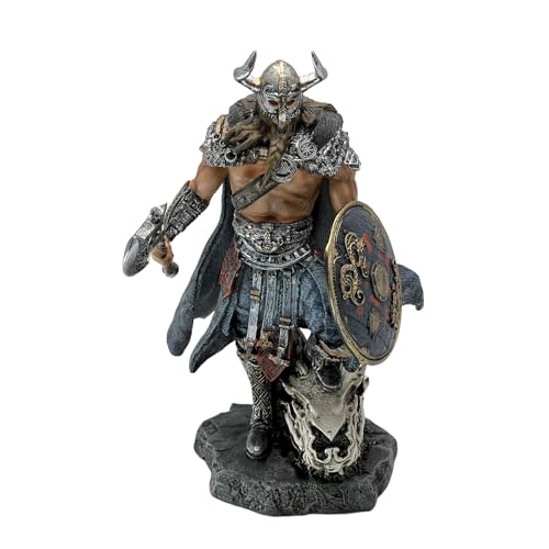 LOOYAR 13" Resin Thor Statue - Firm Viking Warrior & Dragon, Norse Mythology Decor for Home/Office, Unique Gift - Image 1