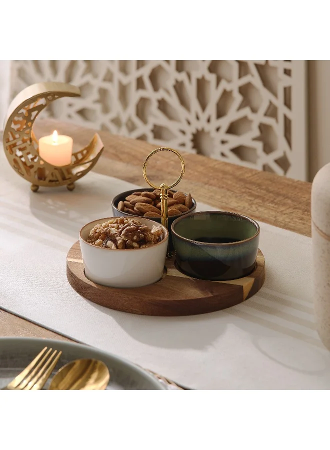 Home Box Eden 3 - Pieces Serving Set With Handle