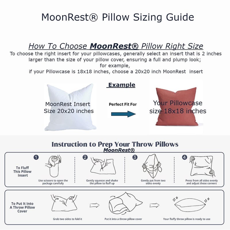 MoonRest MoonRest Premium Lumbar Polyester 100% Cotton Fabric Filled with 100% Pure Virgin Synthetic Fiberfill Decorative Throw Pillow Insert Stuffer Form for Sofa Couch Cushion Bedroom 16x36  - Image 5