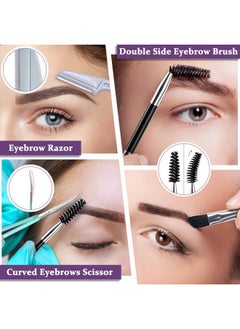 TsMADDTs Eyebrow Tweezer Set, 7 Pcs Tweezers Set For Women, Precision Tweezer For Eyebrows With Curved Scissors And Eyebrow Razor For Ingrown Hair  - Image 2