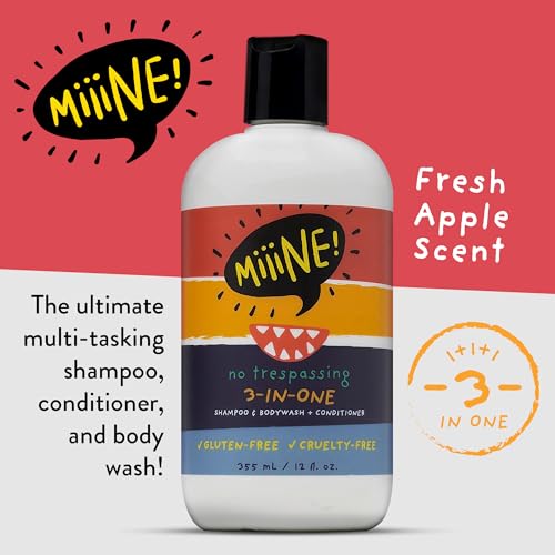 MiiiNE! 12oz Kids Shampoo and Conditioner 3 In 1 Apple Scented Body Wash with Gentle Formula - Gluten Free Made Cruelty Free in USA By Stylists - Image 4