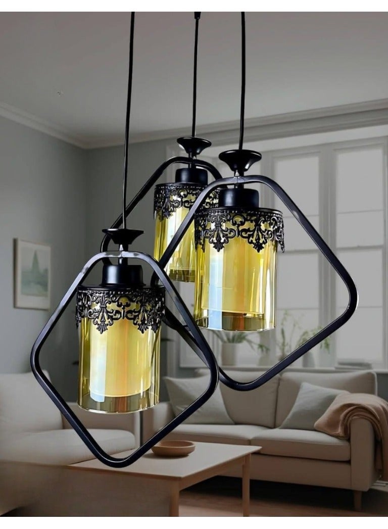 High quality modern triple crown roof pendant metal 3 bulb
