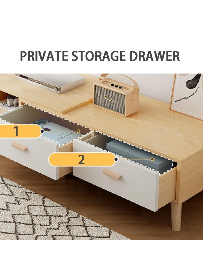 طاولة تلفزيون بسيطة، خزانة تلفزيون متعددة الوظائف، حامل تلفزيون صغير، طاولة تلفزيون 100 سم مع أدراج وأرجل للغرفة المعيشة، غرفة النوم، المساحات الصغيرة، CJ100، أبيض - Image 4