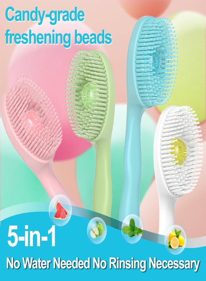 JOUGE Mini Brushes-Disposable Toothbrushes with Toothpaste + Tongue Scraper + Picks+Floss Pick 5 in 1 Individually Wrapped for Work or Travel 26 Count (Iced Watermelon Flavor) - Image 3