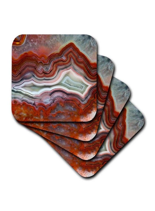 3DROSE 3D Rose Mexican Crazy Lace Agate Soft Coasters Multicolor - Image 2