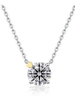 RUKYU 925 Sterling Silver Moissanite Necklace - 2 CT Moissanite Pendant Necklace for Women -Premium 18K White Gold Plated- D-Color-VVS1, GRA Certified Moissanite, Necklace for Girlfriend  - Image 1
