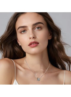 RUKYU 925 Sterling Silver Moissanite Necklace - 2 CT Moissanite Pendant Necklace for Women -Premium 18K White Gold Plated- D-Color-VVS1, GRA Certified Moissanite, Necklace for Girlfriend  - Image 3