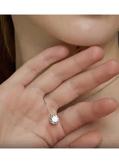 RUKYU 925 Sterling Silver Moissanite Necklace - 2 CT Moissanite Pendant Necklace for Women -Premium 18K White Gold Plated- D-Color-VVS1, GRA Certified Moissanite, Necklace for Girlfriend  - Image 5