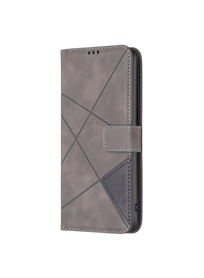 S-TOP Case For Honor 200 Smart / X7C Magnetic Buckle Rhombus Texture Leather Phone Case - Image 3