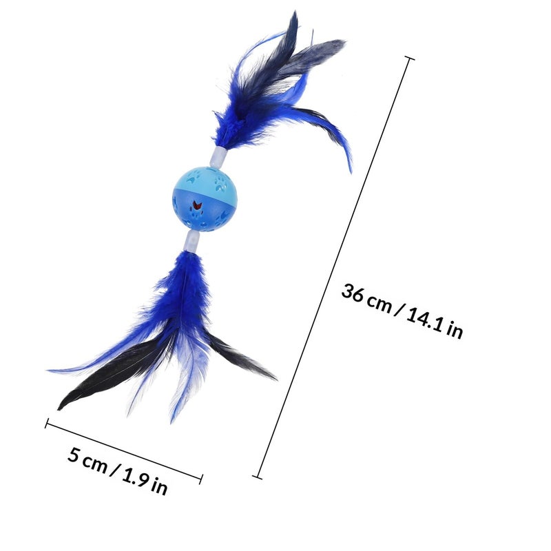 2PCS Cat Toys with Feathers and Bells Interactive Rolling Balls for Indoor Kitten Exercise Play - Image 3