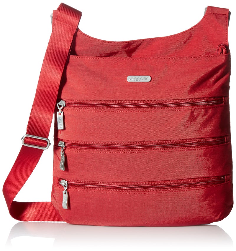Baggallini unisex adult Big Zipper Travel Crossbody cross body handbags, Red, One Size US - Image 1
