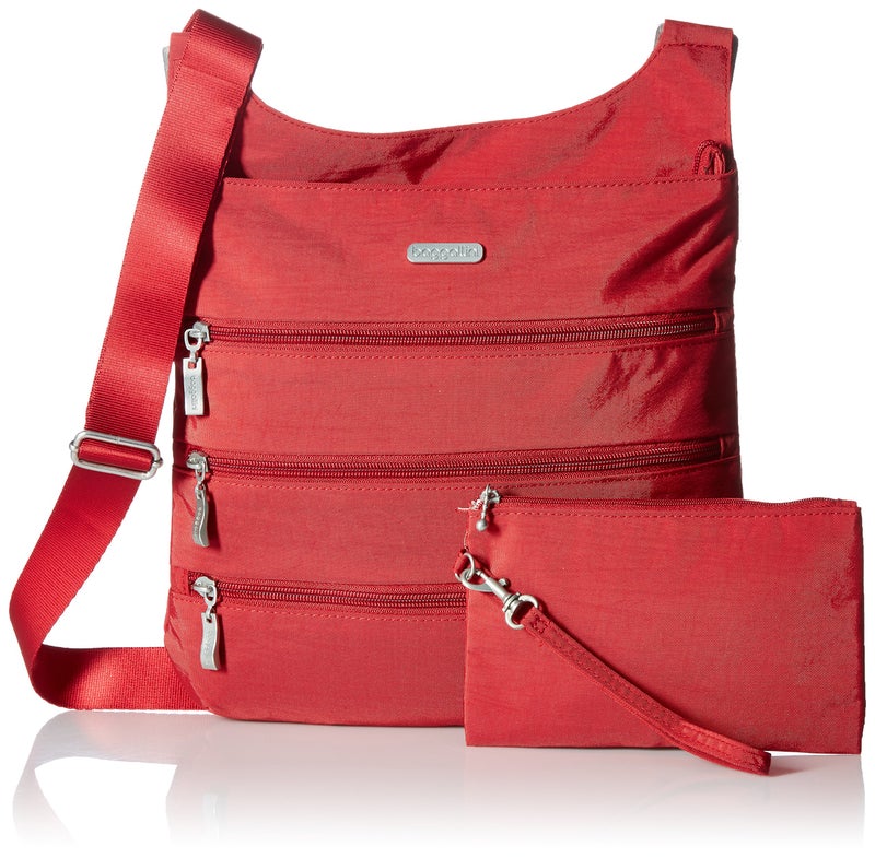 Baggallini unisex adult Big Zipper Travel Crossbody cross body handbags, Red, One Size US - Image 5