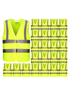 VINSTAR Pack of 24 Reflective Vest - Your Ultimate High Visibility Safety Jacket with 360° Protection! (L)  - Image 1
