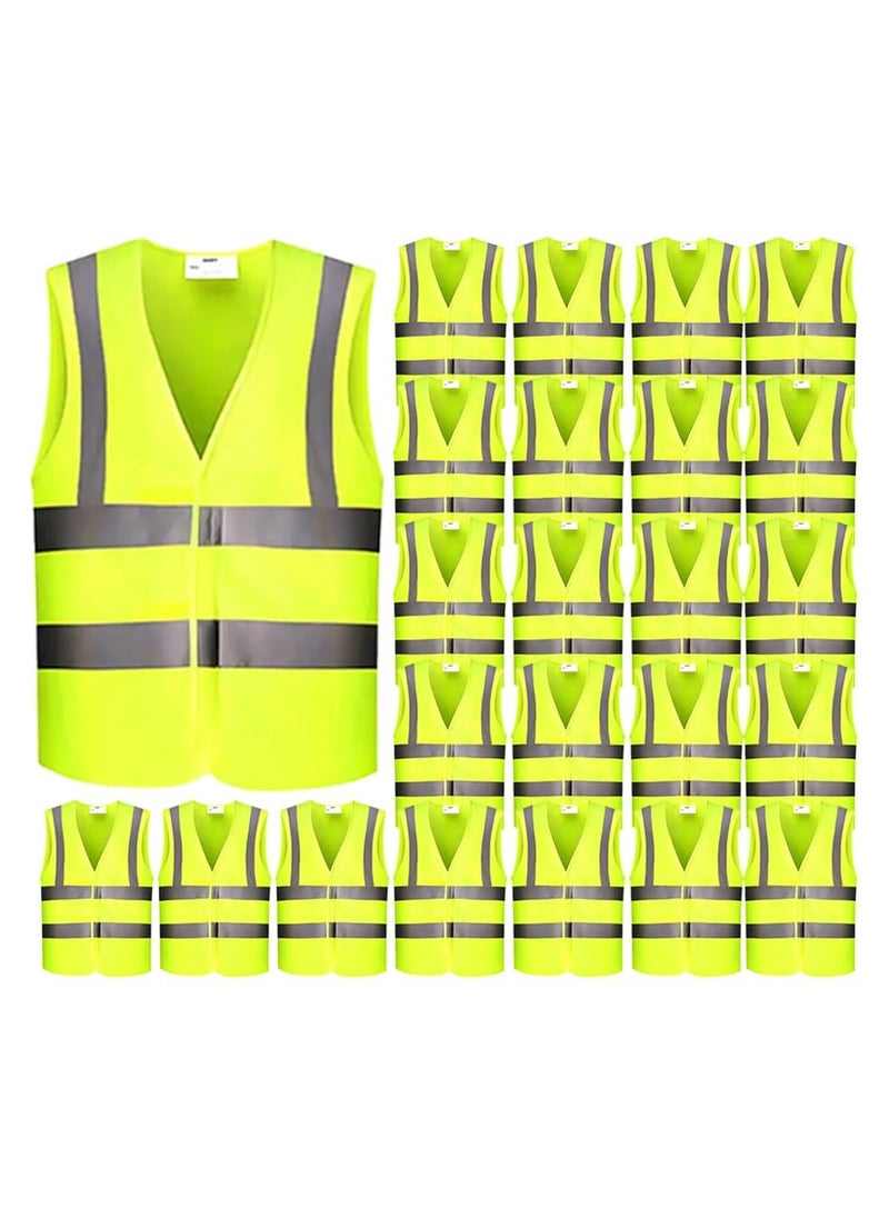 VINSTAR - Pack of 24 Reflective Vest - Your Ultimate High Visibility Safety Jacket with 360° Protection! (L) - Image 1
