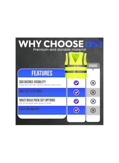 VINSTAR Pack of 24 Reflective Vest - Your Ultimate High Visibility Safety Jacket with 360° Protection! (L)  - Image 3