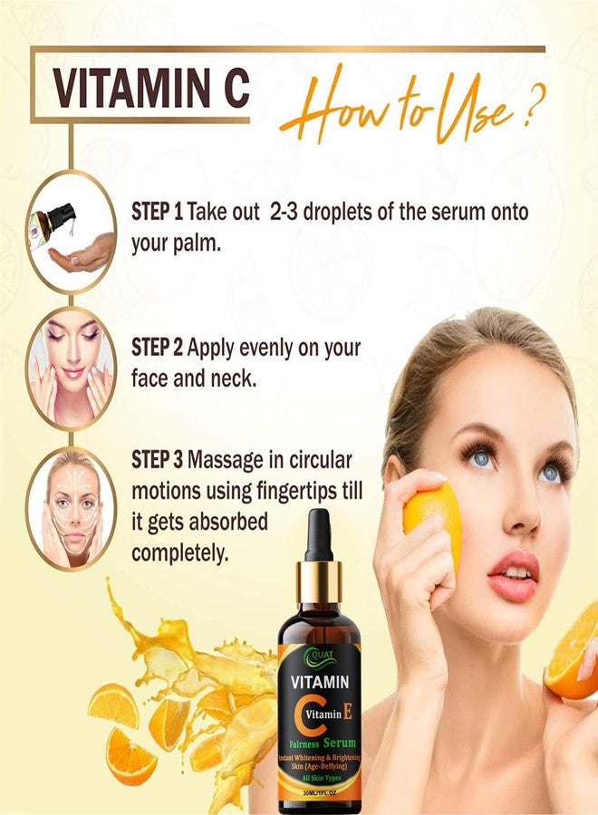 Quat Combo Pack Vitamin C with E Face Serum With Vitamin C Face Gel for All Skin Types (serum + Wine gel) - Image 3