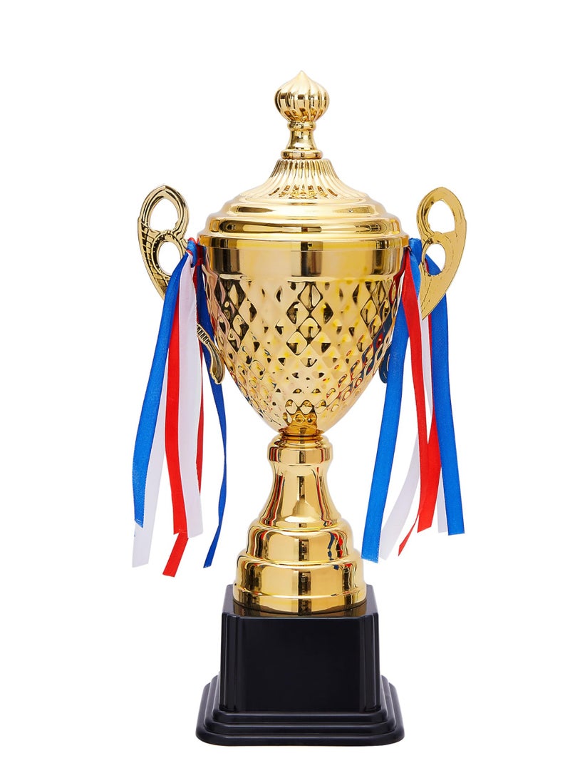 Excefore Trophy Cup, Large Gold Award Trophy Cups, Gold Metal Trophy with Plastic Base for Sport Tournaments Games, Award Competitions, Spelling Bee (15.2 x7.5 x 4.75 in) - Image 1
