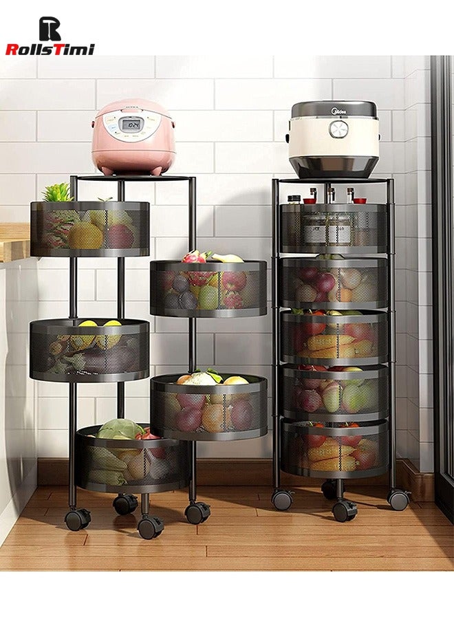 رولستيمي رف تخزين دائري 5 طبقات ، أسود - Image 2