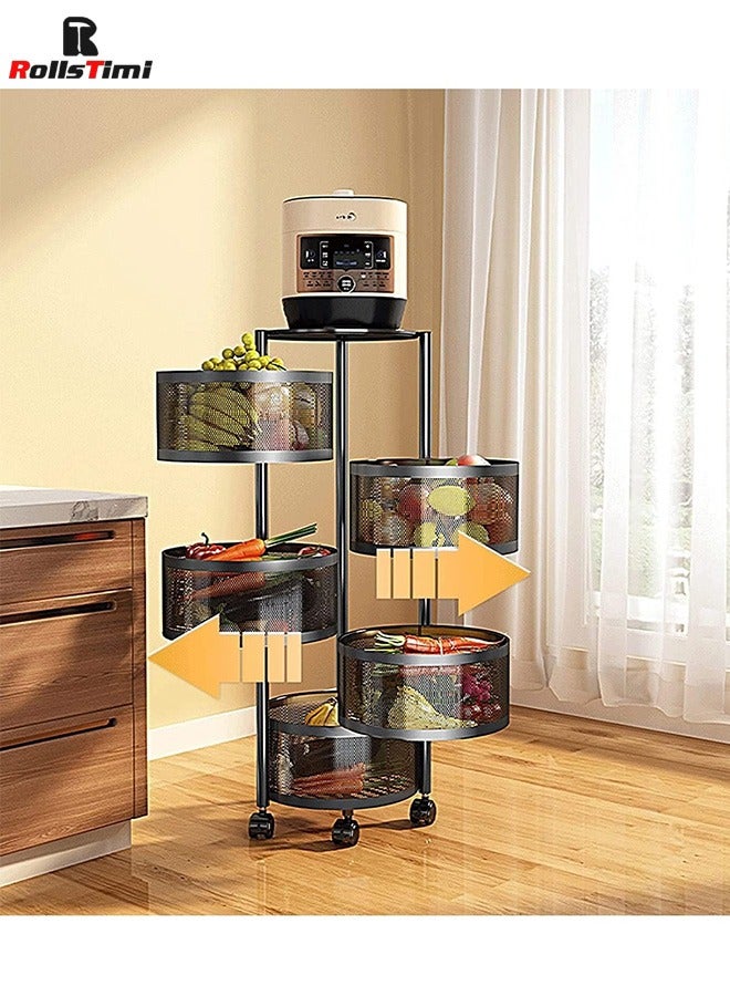 رولستيمي رف تخزين دائري 5 طبقات ، أسود - Image 5