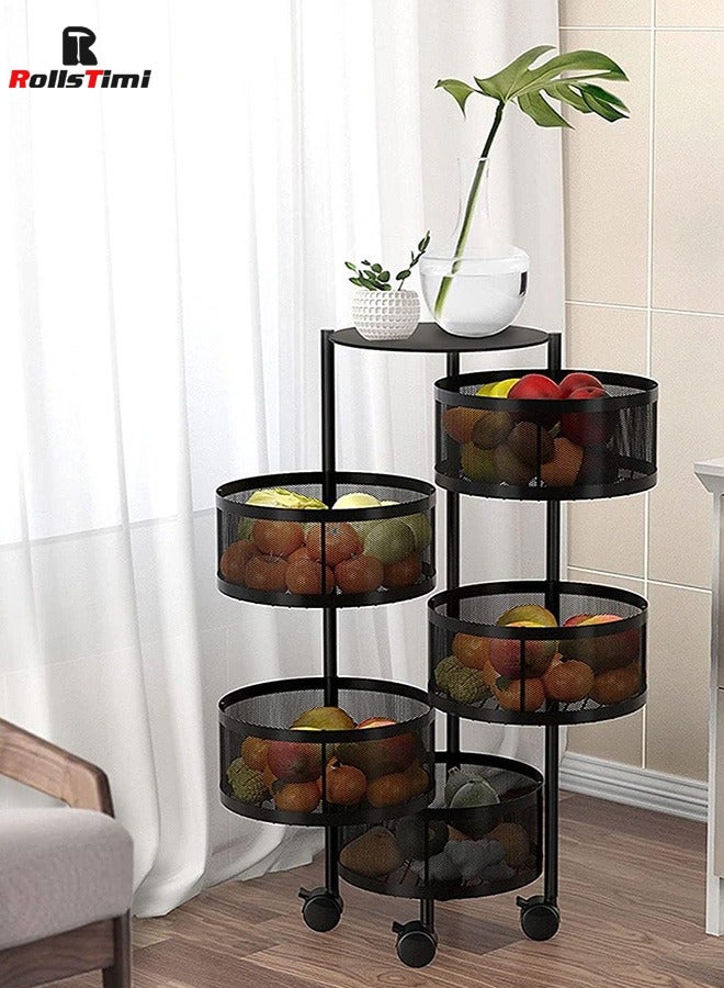 رولستيمي رف تخزين دائري 5 طبقات ، أسود - Image 1