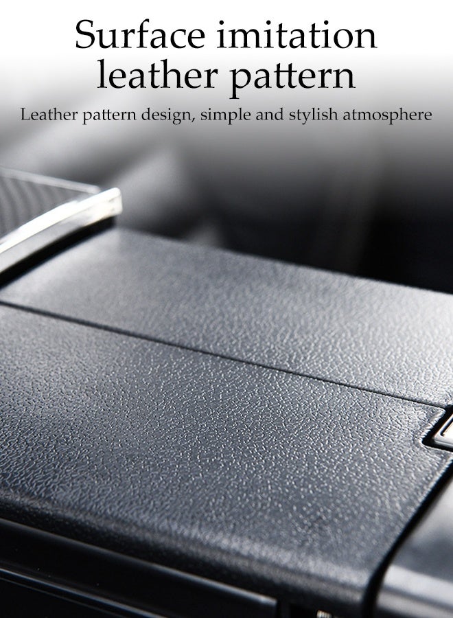 DUNISO Car Armrest Box，3 in 1 Car Armrest Cushion with 2 Cup Holder,Tissue Box and Storage Box，Multifunction Car Armrest Storage Box Organizer with Velcro Strap，Suitable for Most Car，Black - Image 5