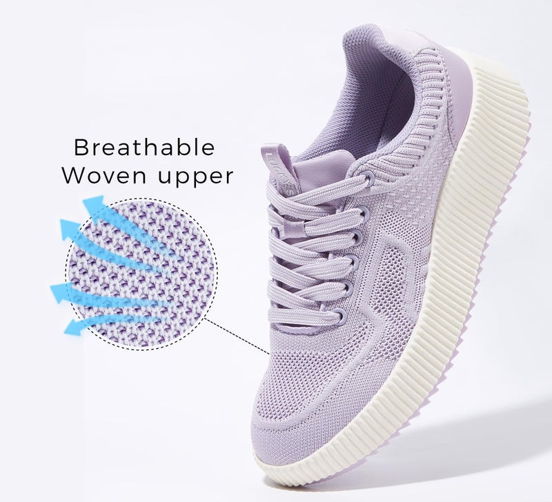 LUCKY STEP Women's Platform Sneakers Rhinestone Fashion Chunky Casual Sparkly Retro Braided Walking Shoes (Purple Woven,6 B(M) US) - Image 2