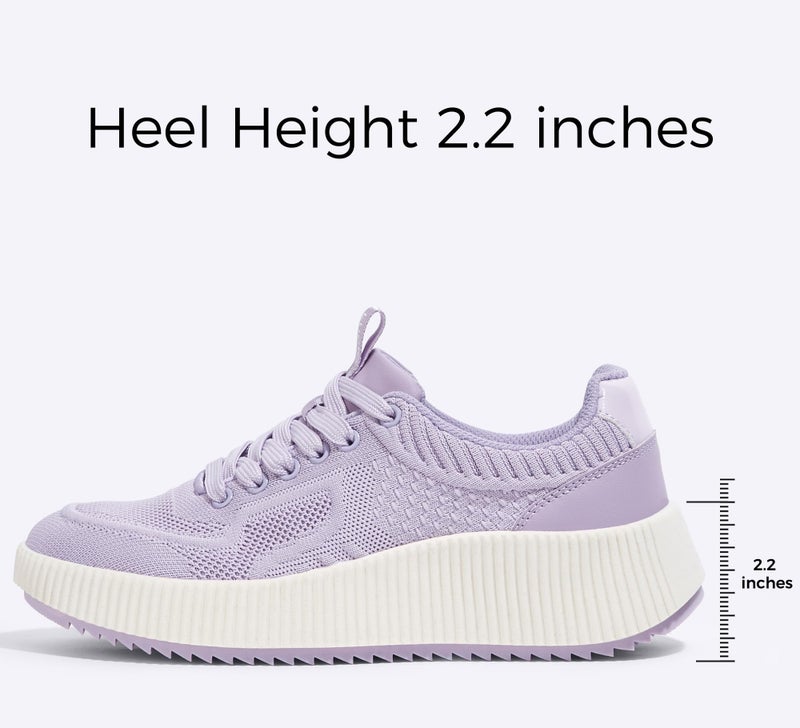 LUCKY STEP Women's Platform Sneakers Rhinestone Fashion Chunky Casual Sparkly Retro Braided Walking Shoes (Purple Woven,6 B(M) US) - Image 3