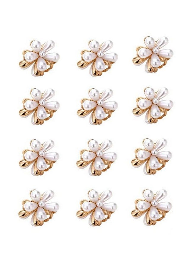YouBella Jewellery Gifts Stylish Latest Korean Style Small Pearl Hair Claw Clips Mini Pearl Claw Clips with Flower Design, Bangs Clips Decorative Hair Accessories for Women and Girls Pack of 12 Pcs - Image 1