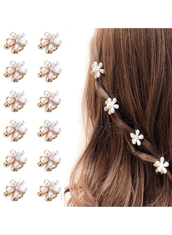 YouBella Jewellery Gifts Stylish Latest Korean Style Small Pearl Hair Claw Clips Mini Pearl Claw Clips with Flower Design, Bangs Clips Decorative Hair Accessories for Women and Girls Pack of 12 Pcs - Image 2