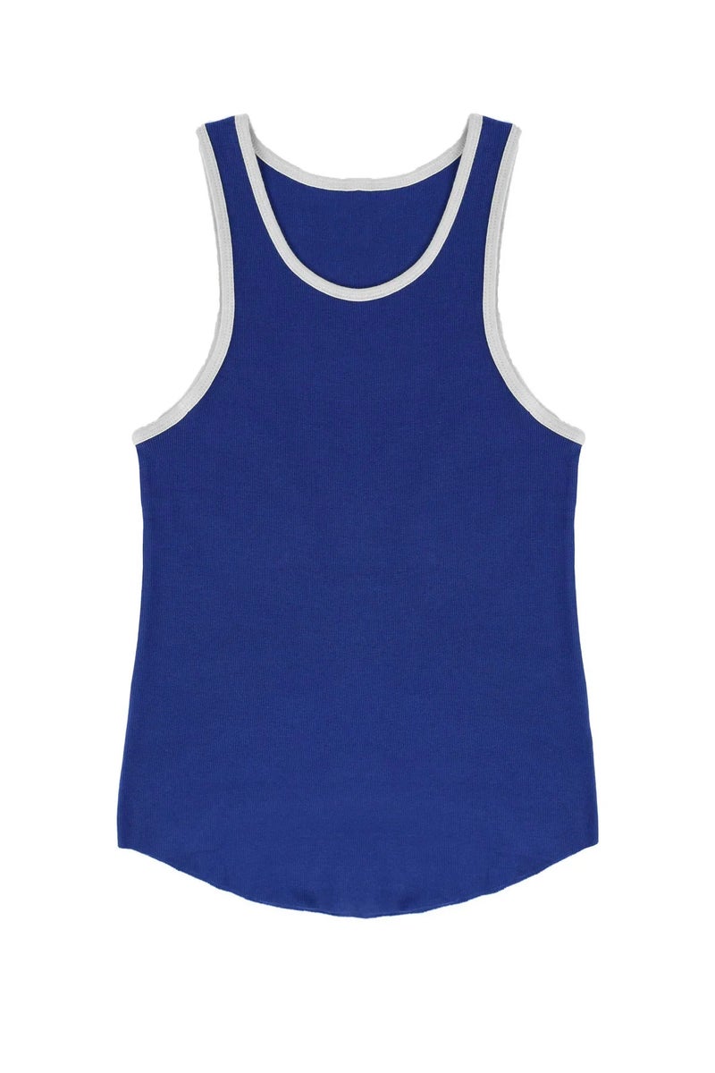 YOUNGLA Summer Gym Tank Tops Mens Sleeveless Running Vest Blue no logo