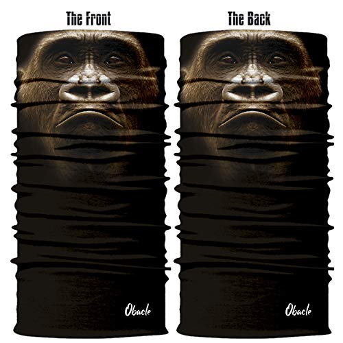 Obacle Animal Half Face Mask Sun Dust Wind Protection Breathable Seamless Face Mask for Men Women, Lightweight Thin Neck Gaiter for Outdoor Sports Gifts (Orangutan Bitter Face) - Image 3